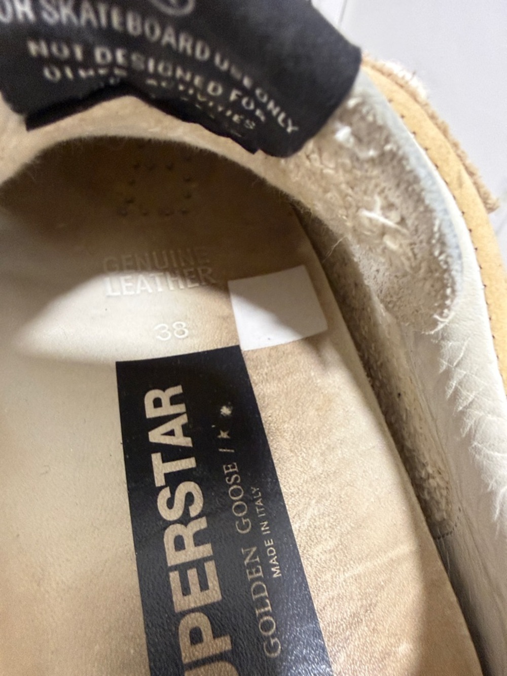 Golden Goose Gold Leather Sneakers with Blue Star - Picture 7 of 7